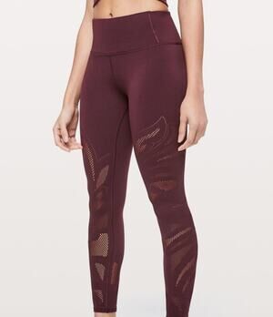 Lululemon Maroon Cutout Leggings size 4